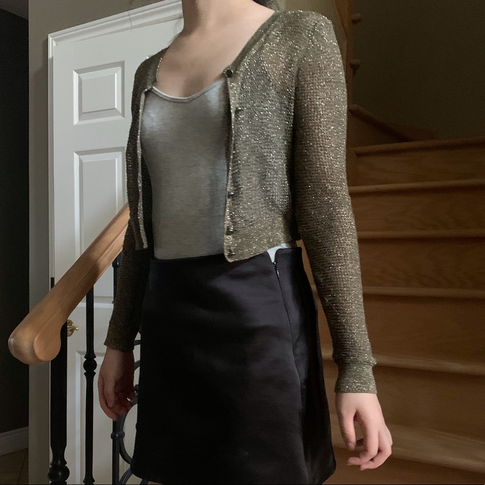 Olive Shimmer cardigan